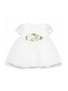 Abito per neonata Colorichiari bianco con applicazione a fiori FN108242 4956 15 COLORICHIARI KIDS 