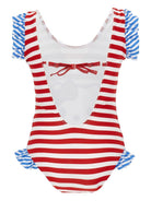 Costume intero per bambina Monnalisa x Sanrio Hello Kitty bianco e rosso a righe 19G001 7050 4499 MONNALISA KIDS 