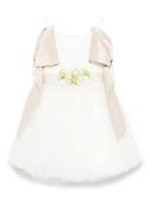 Abito per bambina Colorichiari bianco con fiocco e applicazione a fiori FB108018 3232 2042 COLORICHIARI 