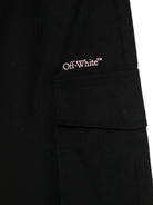 Cargo con stampa per bambina Off-White Kids nero con vita elasticizzata OGCF006S25FAB002 1030 OFF WHITE KIDS 