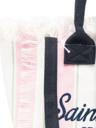 Borsa Colette MC2 Saint Barth bianca e rosa con motivo a righe COL0001 02598L MC2 ST. BARTH KIDS 