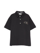 T-shirt per bambino Etro Kids nera con colletto stile polo GY8P01 Z0022 621 ETRO KIDS 