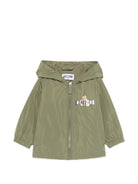 Giacca antipioggia per neonati Moschino Kids verde con stampa Teddy Bear MUS033L3A39 30037 MOSCHINO KIDS 