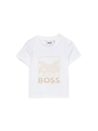 T-shirt per neonato Boss Kids bianca con dettaglio logo J53034 10P BOSS KIDS 