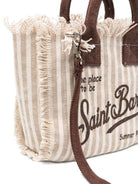 Borsa Vanity Mini MC2 Saint Barth beige con motivo a righe VAMI001 03450L MC2 ST. BARTH KIDS 