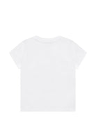 T-shirt da bambina Moschino Kids bianca con stampa orsacchiotto HGM06KLAA02 10101 MOSCHINO KIDS 