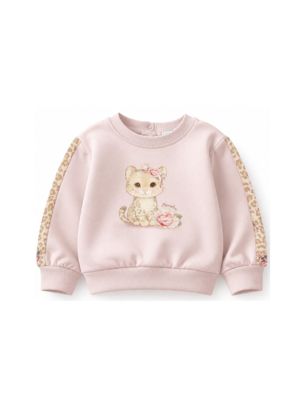 Felpa per neonata Monnalisa Kids rosa con dettagli animalier 39H603 8006 094F MONNALISA KIDS 