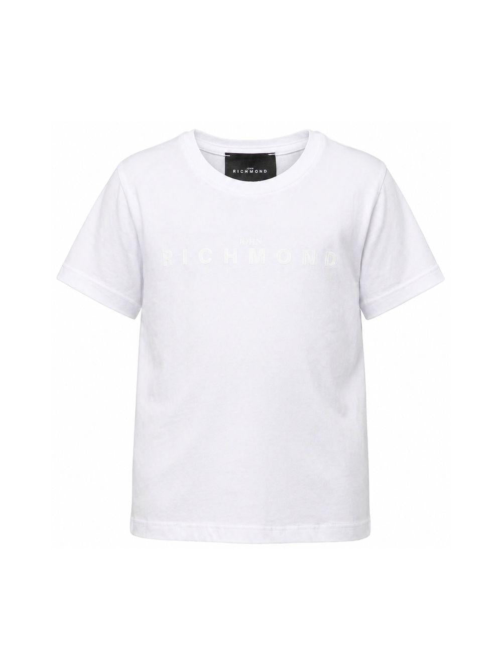 T-shirt per bambino John Richmond Junior bianca con dettaglio logo RGP26017TS WHITE JOHN RICHMOND JUNIOR 