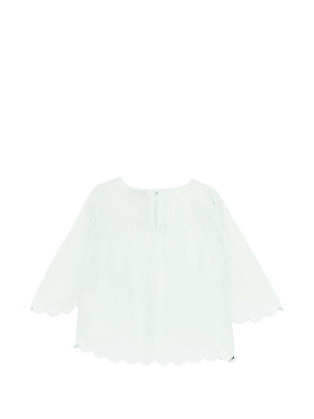 Blusa per bambina Stella McCartney Kids verde con orlo smerlato TY5A91 Z3556 772 STELLA McCARTNEY KIDS 