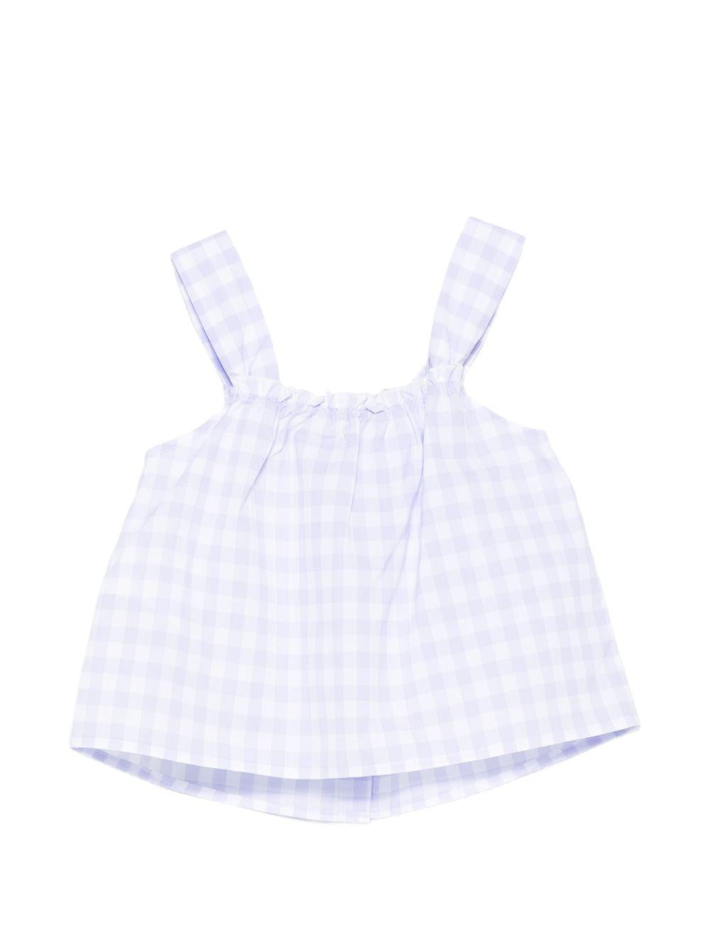 Top per bambina Moschino Kids viola con motivo a quadri HDC02GN0N07 83661 MOSCHINO KIDS 