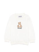 Felpa per neonati Moschino Kids bianca con motivo Teddy Bear MUF06ILCA40 10063 MOSCHINO KIDS 