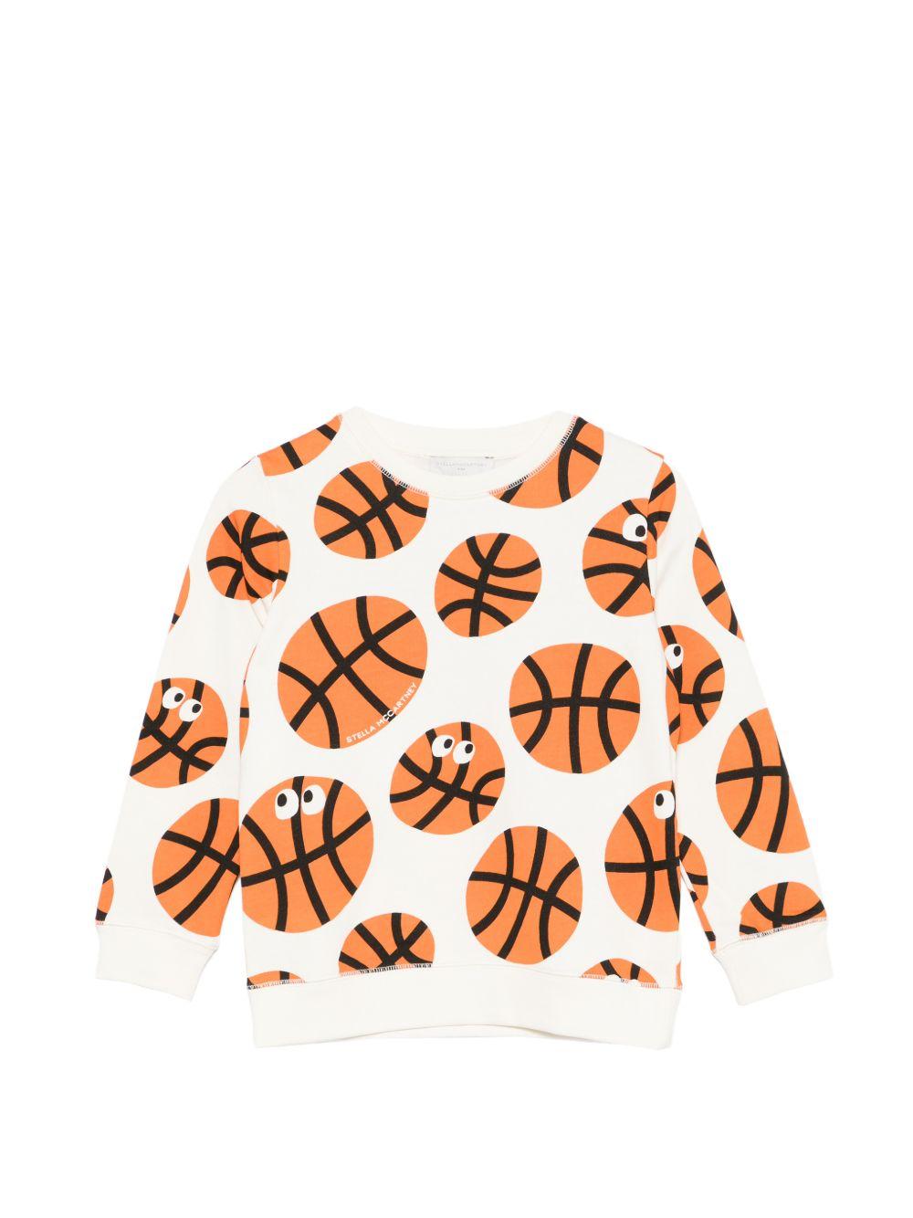 Felpa per bambino Stella McCartney Kids bianca con stampa grafica all-over TY4Q70 Z3521 137MC STELLA McCARTNEY KIDS 