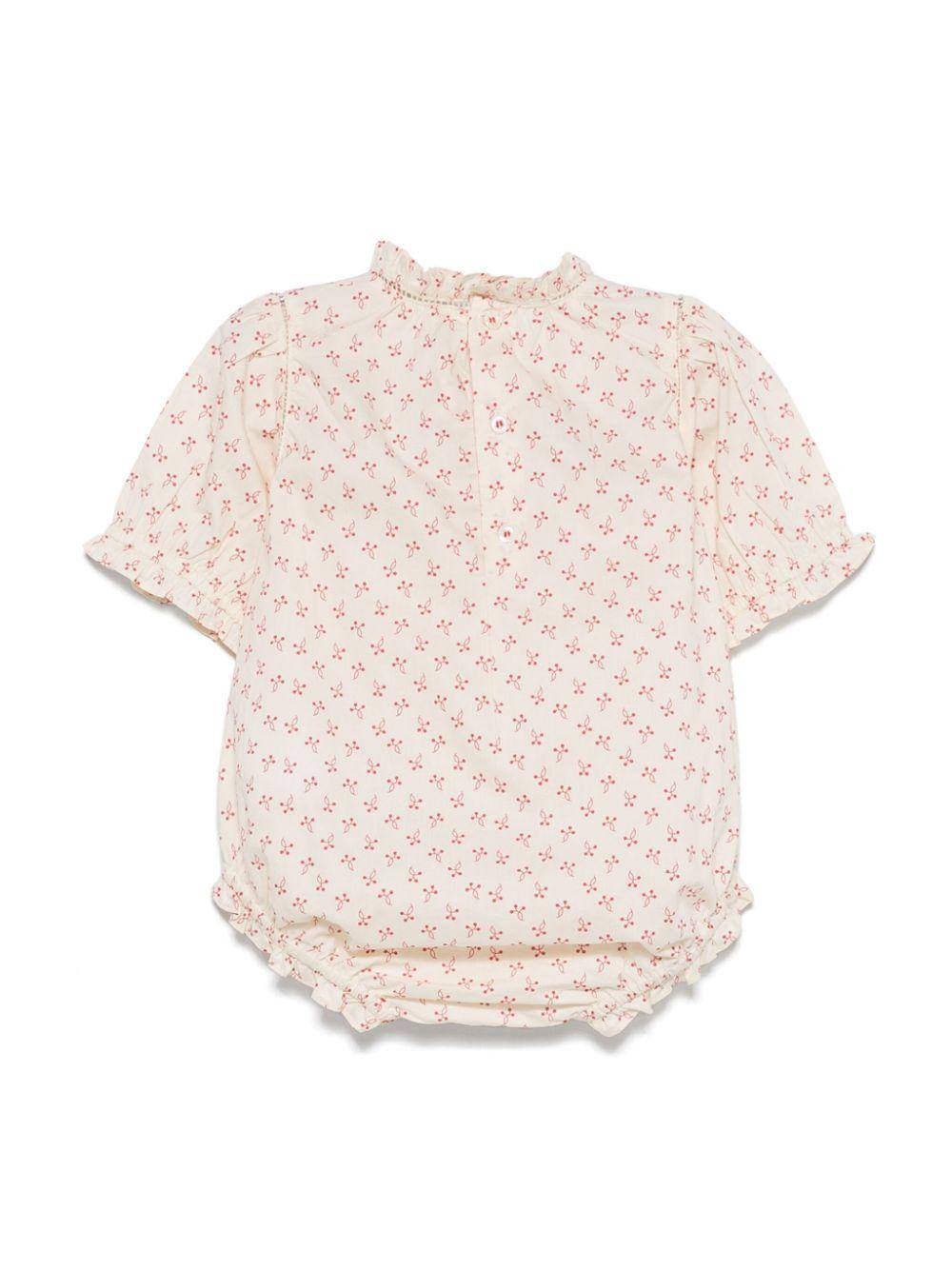 Body Evie per neonata Bonpoint beige con finiture arricciate C05NOVW00001 651 BONPOINT KIDS 