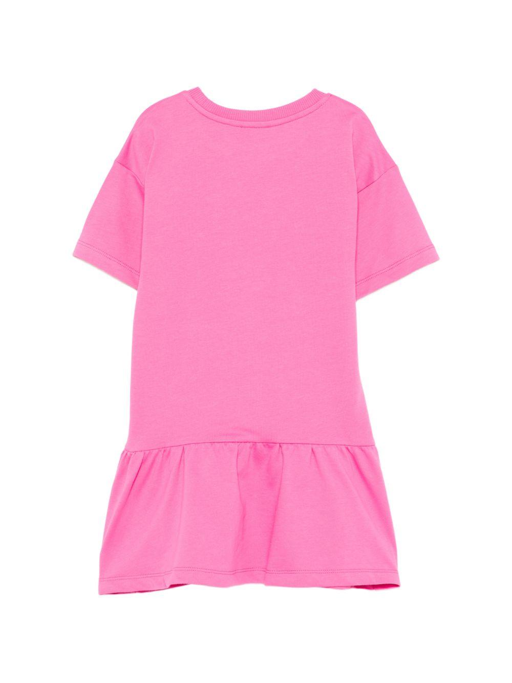 Abito da bambina Moschino Kids fucsia con stampa orsetto HDV0HLLCA19 50533 MOSCHINO KIDS 