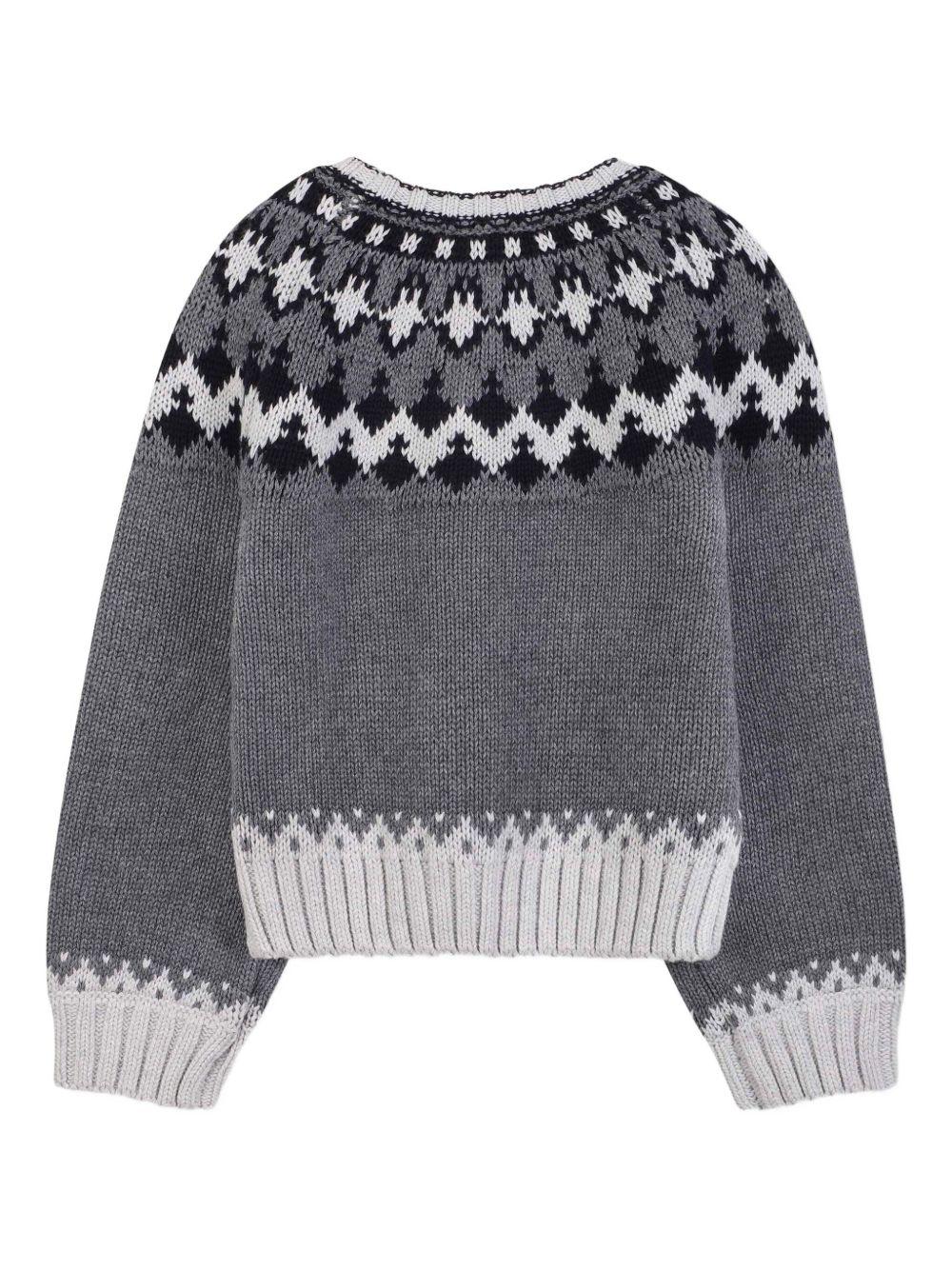 Maglione per bambina Chloé Kids grigio con maglia con motivo a intarsio C20797 A46 CHLOE' KIDS 