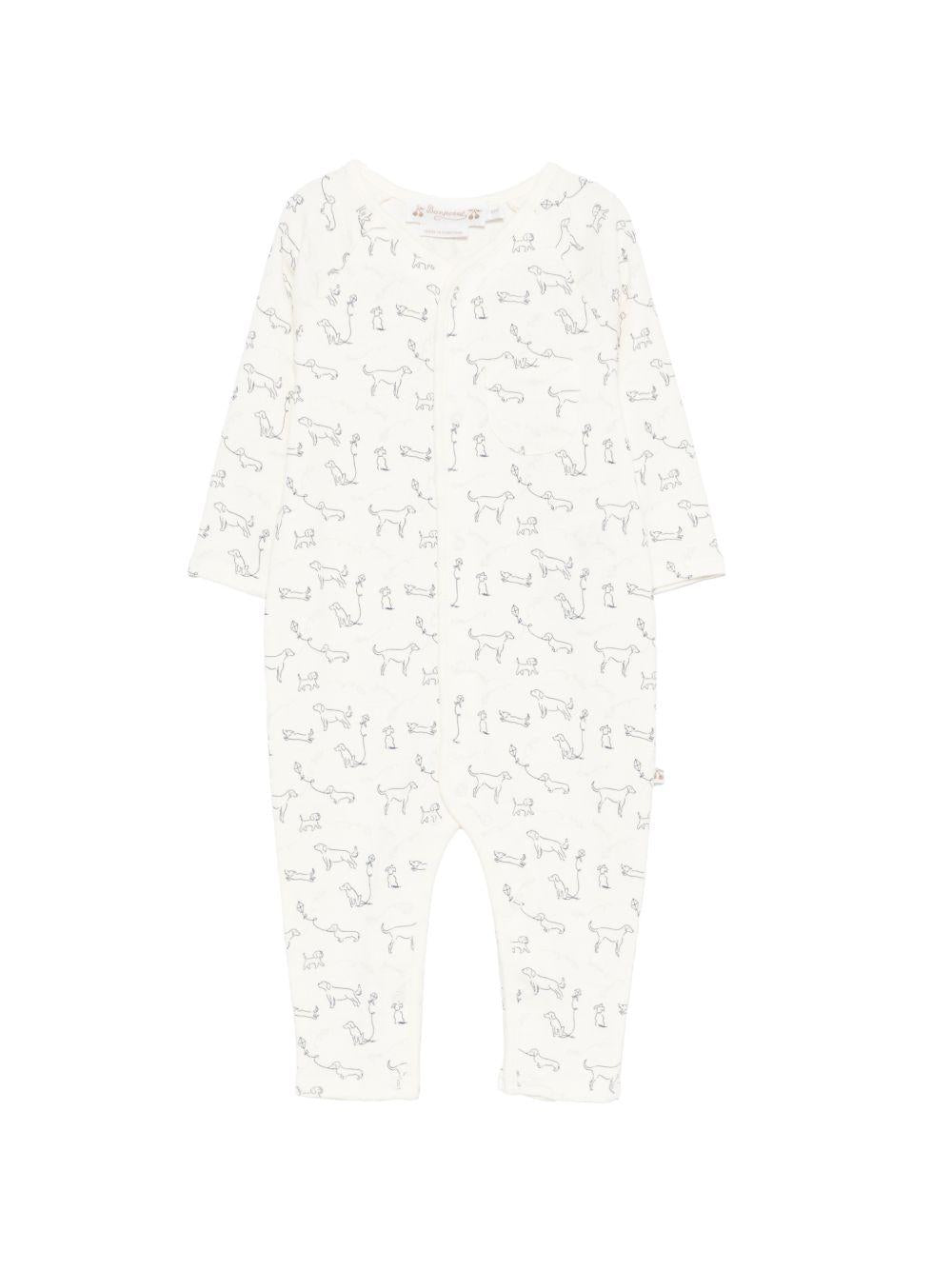 Tutina per neonati Bonpoint bianco con stampa cagnolini all-over S06ONIK00016 676 BONPOINT KIDS 