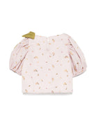Top per bambina La Stupenderia rosa con ricamo a fiori TJTP94 I02 LA STUPENDERIA KIDS 
