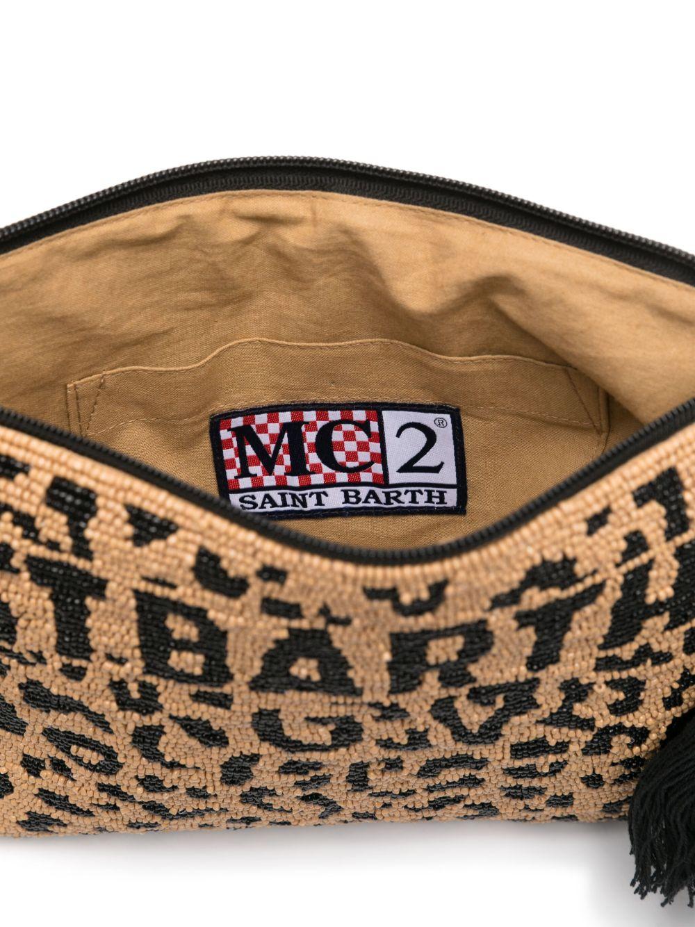 Pochette Aline MC2 Saint Barth marrone con stampa animalier POU0002 00653L MC2 ST. BARTH KIDS 