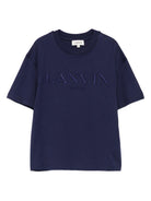 T-shirt per bambino Lanvin Enfant blu con logo sul davanti N30280 868 LANVIN 