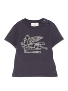 T-shirt per neonato ETRO KIDS blu con motivo Pegaso GX8511 Z2904 667 ETRO KIDS 