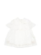 Abito per neonata Fendi Kids bianco con dettaglio a balze BFB634 AG20 F0TU9 FENDI KIDS 