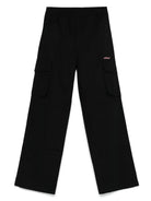 Cargo con stampa per bambina Off-White Kids nero con vita elasticizzata OGCF006S25FAB002 1030 OFF WHITE KIDS 