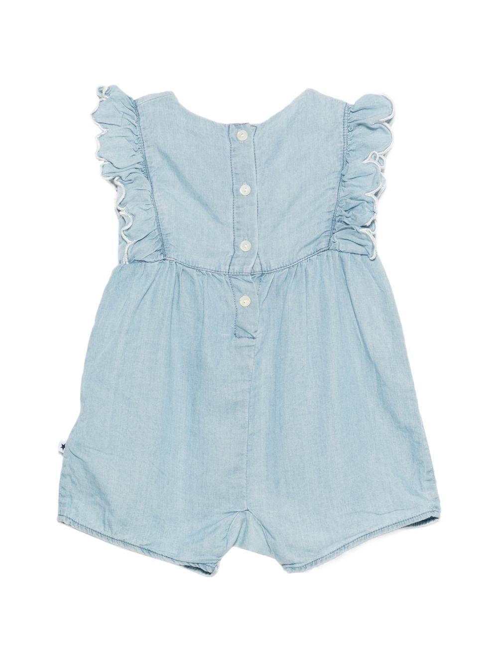 Tutina Fernarda per neonata Molo azzurra con dettgalio volant 4S26B303 5659 MOLO KIDS 