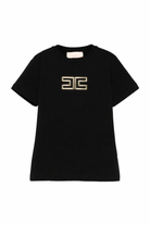 T-shirt per bambina Elisabetta Franchi La Mia Bambina nera con logo EFTS2610JE006 N005 ElISABETTA FRANCHI 