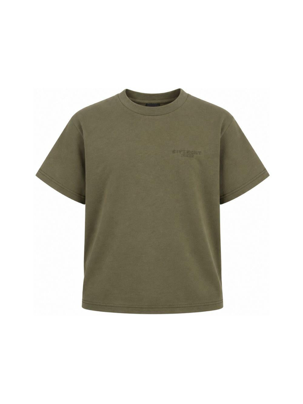 T-shirt per bambino Givenchy Kids verde con logo sul davanti H31344 653 GIVENCHY KIDS 
