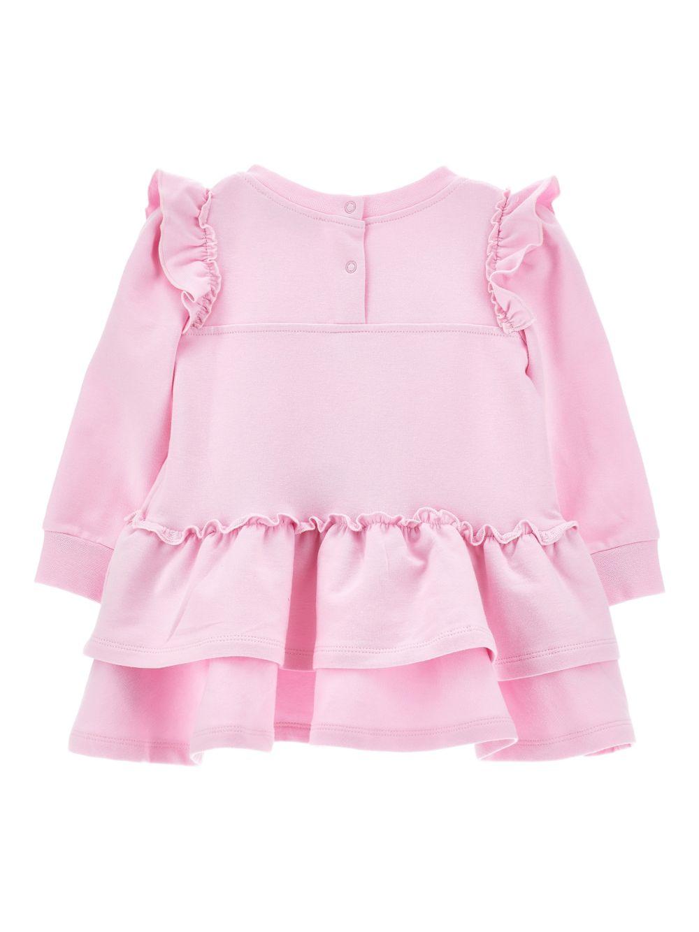 Abito per neonata Monnalisa rosa con stampa grafica sul davanti 39G900 7007 0090 MONNALISA KIDS 