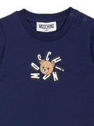 T-shirt per neonato Moschino Kids blu con motivo Teddy Bear MXM047LAA02 40016 MOSCHINO KIDS 