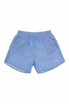 Shorts per bambina Off-White Kids azzurri con design a righe 44GCB009S26F001 430 OFF WHITE KIDS 