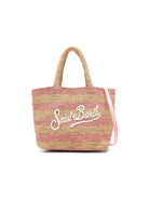 Borsa da spiaggia MC2 Saint Barth beige con ricamo logo RAFB002 01550F MC2 ST. BARTH KIDS 