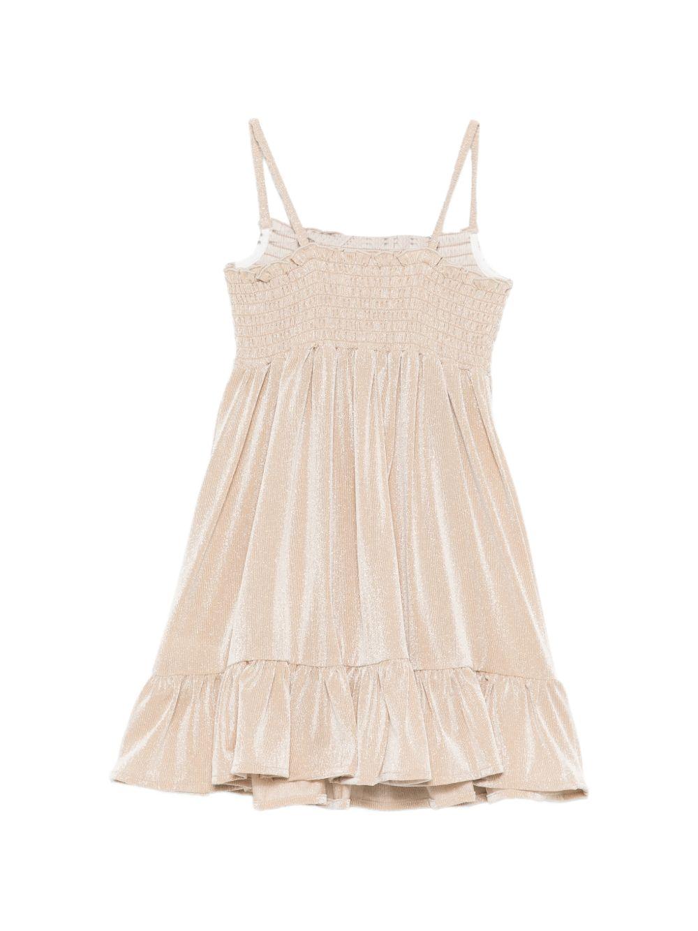 Abito per bambina MC2 Saint Barth Kids beige con orlo elasticizzato MKI0001 00075L MC2 ST. BARTH KIDS 