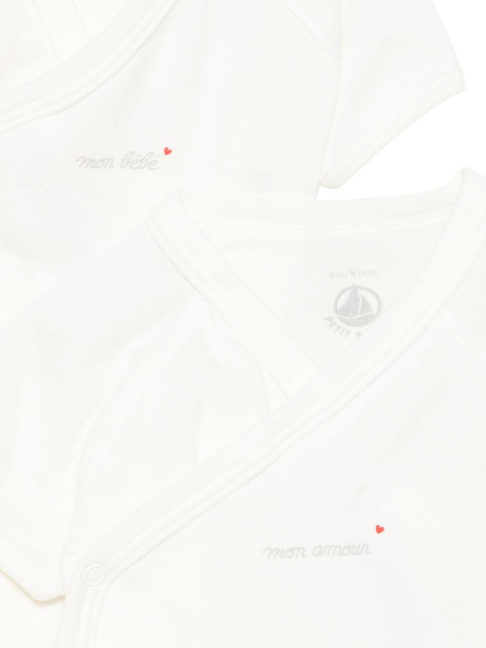 Set di cinque tutine per neonati Petit Bateau bianche con scollo a V A0F9Y 00 PETIT BATEAU KIDS 