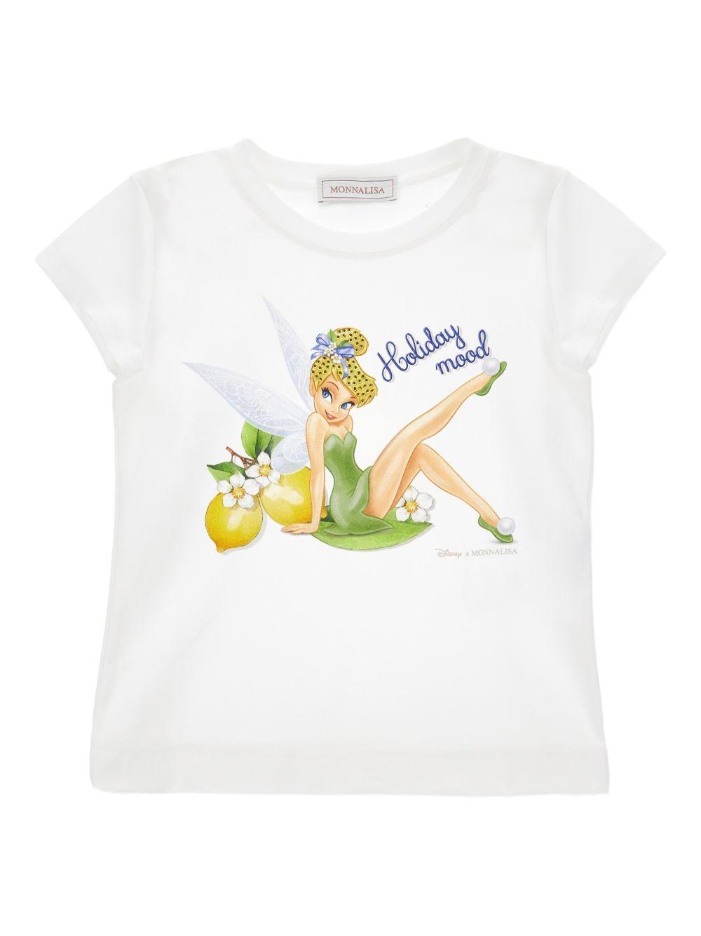 T-shirt per bambina Monnalisa bianca con grafica Trilli 11G625 7201 0099 MONNALISA KIDS 