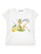 T-shirt per bambina Monnalisa bianca con grafica Trilli 11G625 7201 0099 MONNALISA KIDS 