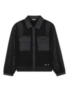 Camicia Utility per bambina Dkny Kids nera con effetto morié D62352 09B DKNY 
