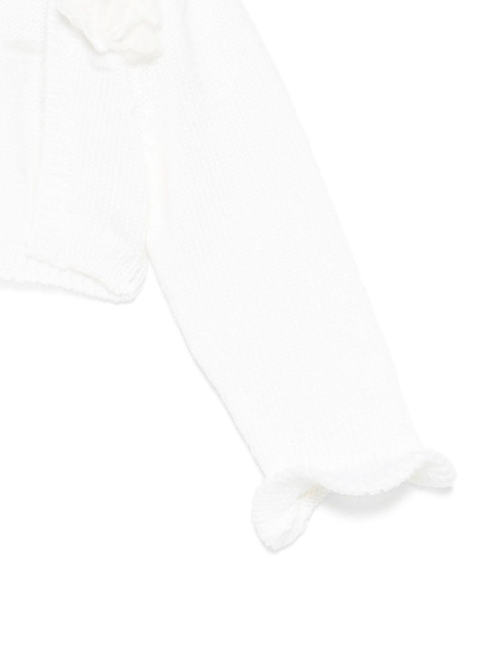Cardigan per neonata La Stupenderia bianco con maniche arricciate 1WCSC62 800 LA STUPENDERIA 