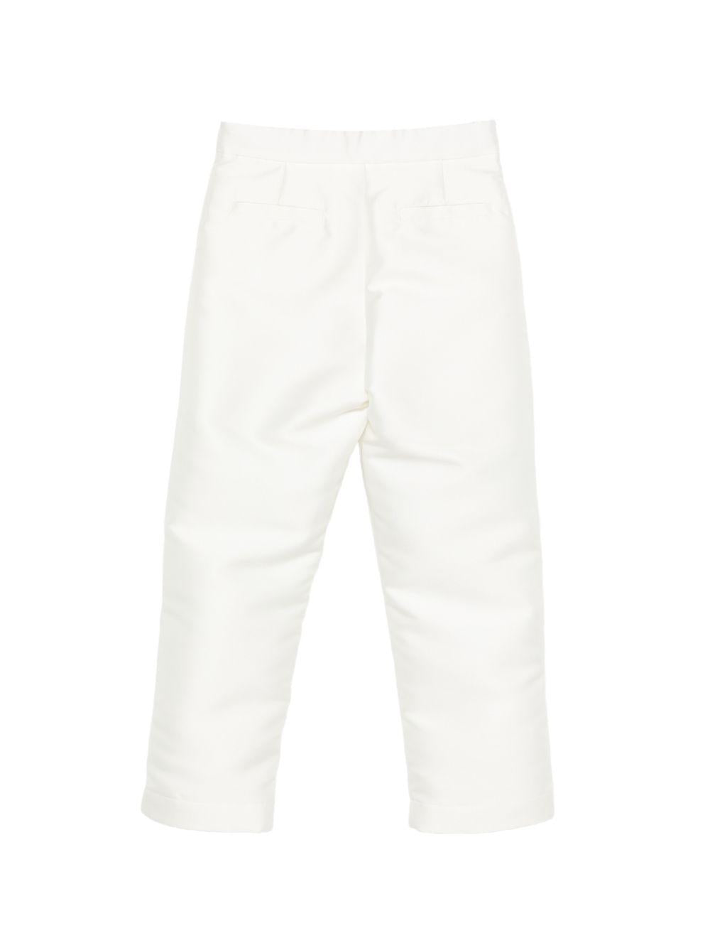 Pantaloni per bambina Simonetta bianco con tasche laterali SY6A61 S0251 102 SIMONETTA KIDS 
