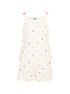 Pigiama per bambina Petit Bateau bianco con stampa cuoricini all-over A0F97 01 PETIT BATEAU 