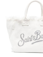 Borsa Vanity MC2 Saint Barth bianca con logo con paillettes VANI001 02571L MC2 ST. BARTH KIDS 
