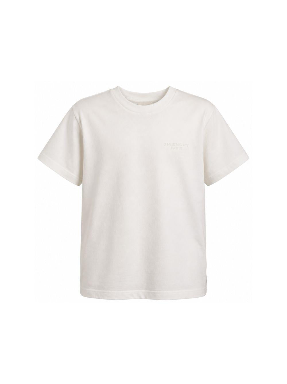 T-shirt per bambino Givenchy Kids bianca con logo sul petto H31344 117 GIVENCHY KIDS 