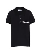 T-shirt per bambino Moschino Kids nera con colletto stile polo HUM05LLFA08 60100 MOSCHINO KIDS 