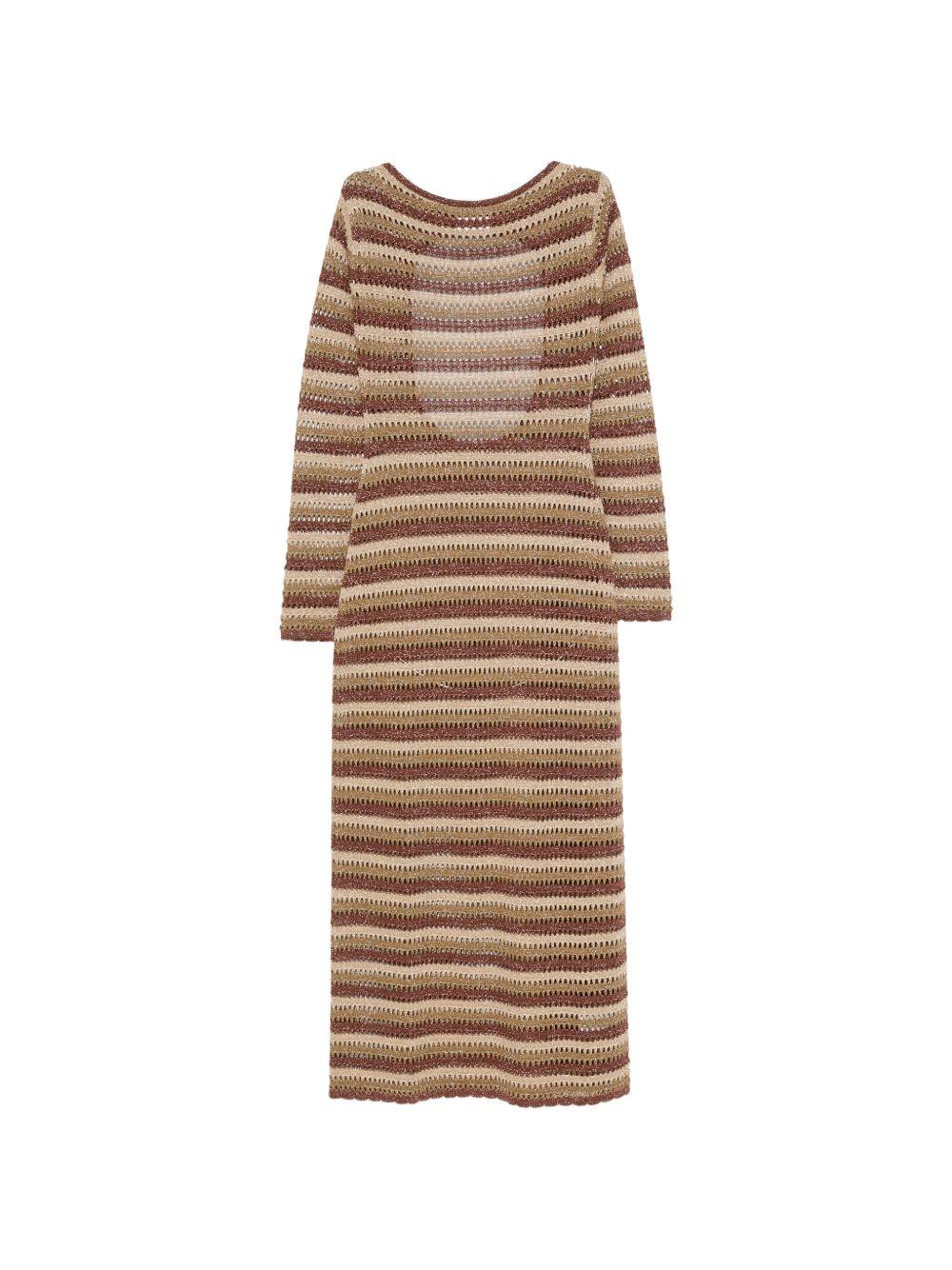 Abito da donna Robyn MC2 Saint Barth marrone con motivo a righe orizzontali RYN0001 00492L MC2 ST. BARTH 