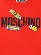 Felpa per neonati Moschino Kids rosso con stampa a matita M7O00RLAA01 50109 MOSCHINO KIDS 
