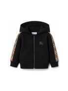 Felpa per neonati Burberry Kids nera con logo ricamato e zip 8108852 A1189 BURBERRY KIDS 
