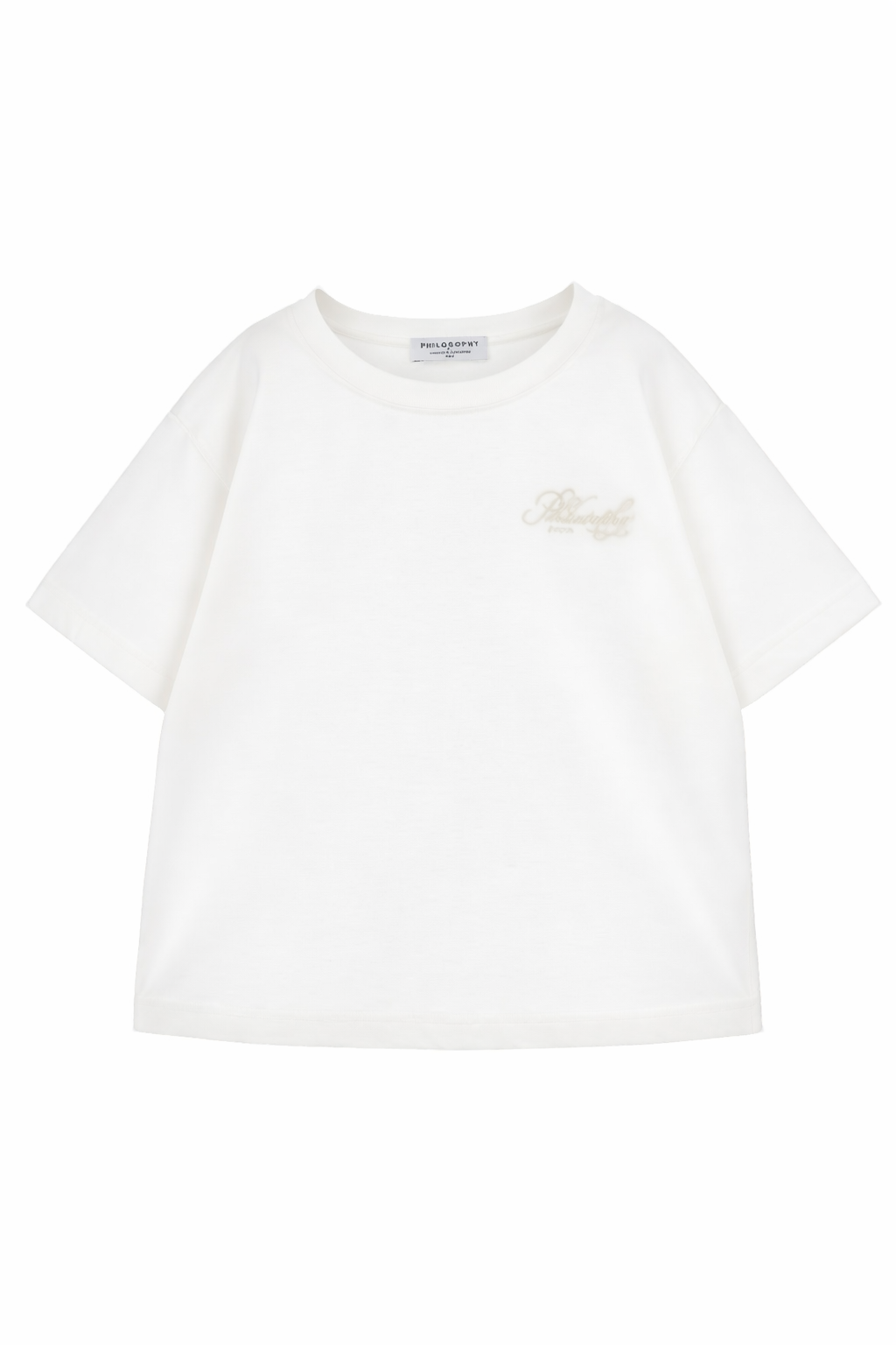 T-shirt per bambina Philosophy di Lorenzo Serafini Kids bianca con logo ricamato I1G609 7206 0001 PHILOSOPHY KIDS 