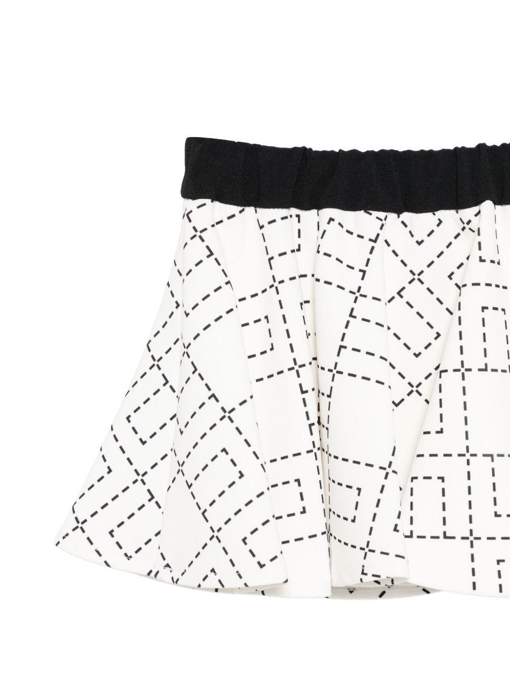 Gonna per neonata Elisabetta Franchi La Mia Bambina bianco con stampa monogramma EGGO0510GA023 D577 ElISABETTA FRANCHI 