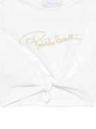 T-shirt per bambina Roberto Cavalli Kids bianca con logo sul davanti CGP26081TS WHITE ROBERTO CAVALLI KIDS 